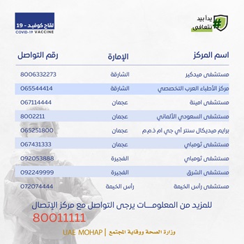 الحصول على لقاح كوفيد 19 البوابة الرسمية لحكومة الإمارات العربية المتحدة